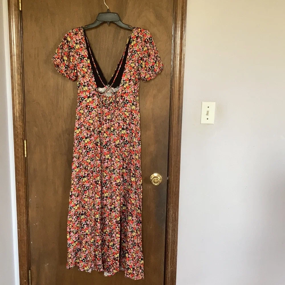Rewind long floral print dress w criss cross in back boho XXL jrs - Picture 7 of 17